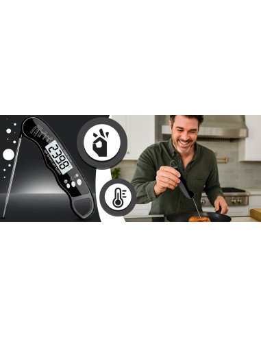 Digital kitchen meat thermometer with probe, -50 to +300 C