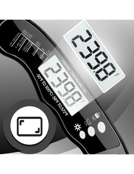 Digital kitchen meat thermometer with probe, -50 to +300 C