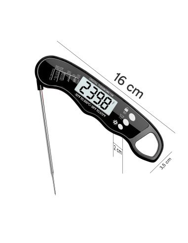 Digital kitchen meat thermometer with probe, -50 to +300 C