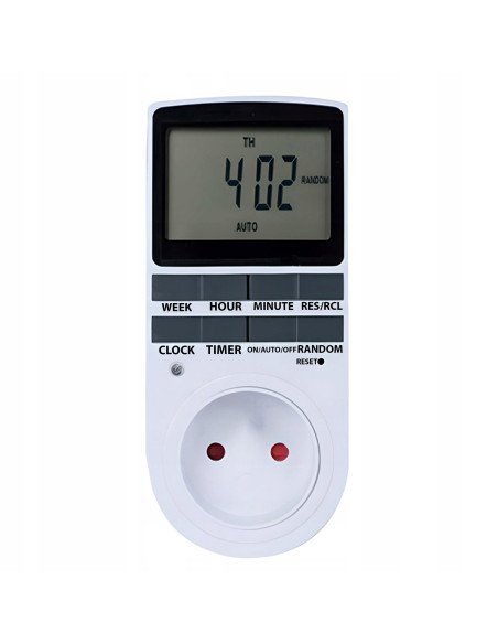 RETOO Digital Timer Socket 16A 3680W 18 Programs LCD