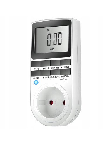 RETOO Digital Timer Socket 16A 3680W 18 Programs LCD