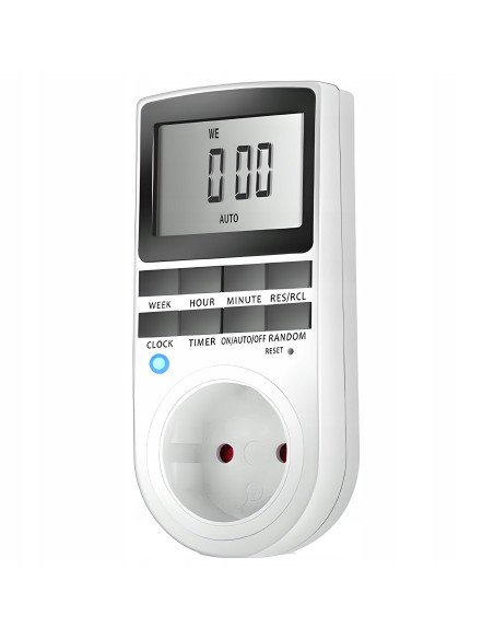 RETOO Digital Timer Socket 16A 3680W 18 Programs LCD