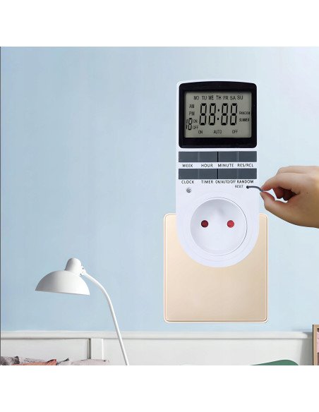 RETOO Digital Timer Socket 16A 3680W 18 Programs LCD