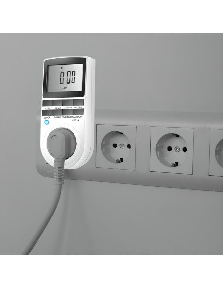 RETOO Digital Timer Socket 16A 3680W 18 Programs LCD