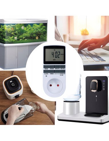 RETOO Digital Timer Socket 16A 3680W 18 Programs LCD