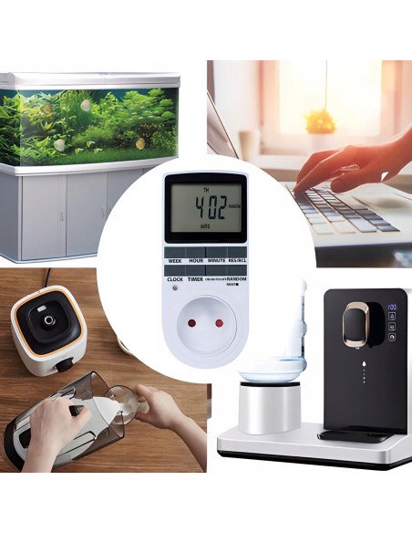 RETOO Digital Timer Socket 16A 3680W 18 Programs LCD