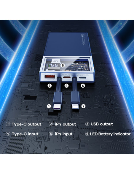 REMAX RPP-507 Cabled Fast Charging Powerbank 10000mAh
