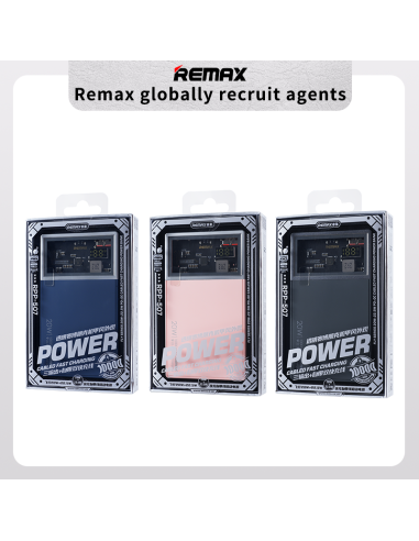 Išorinė baterija (Powerbank) REMAX RPP-507 10000mAh su įmontuotais Type-C ir Lightning kabeliais, juoda — vaizdas 7