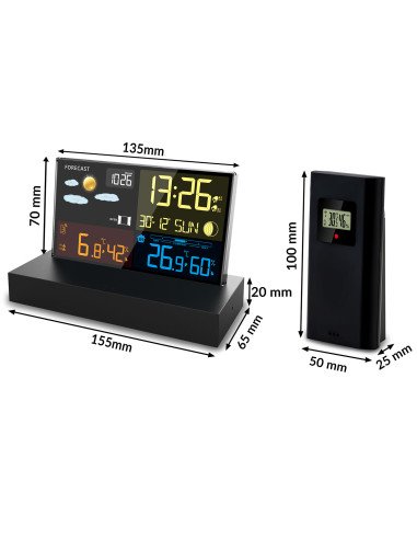 Meteorologinė stotelė Berdsen BD-912 juoda - nuotrauka 4