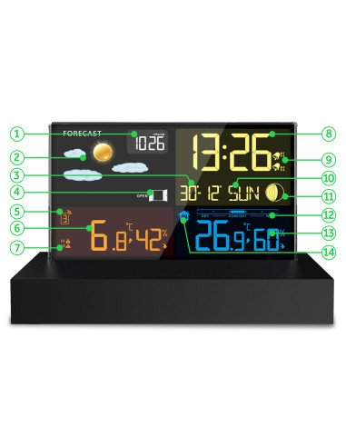 Meteorologinė stotelė Berdsen BD-912 juoda - nuotrauka 8