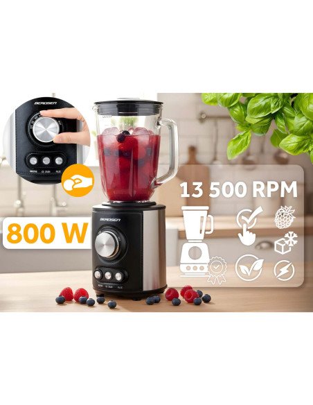 Berdsen BD-751 blender 800 W glass black - photo 2