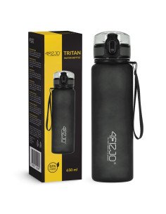 Sportinė gertuvė 4FIZJO 650 ml, juoda - tritanas, be BPA