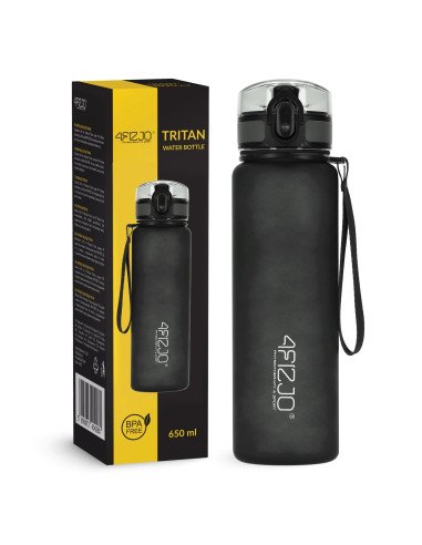 Sportinė gertuvė 4FIZJO 650 ml, juoda - tritanas, be BPA