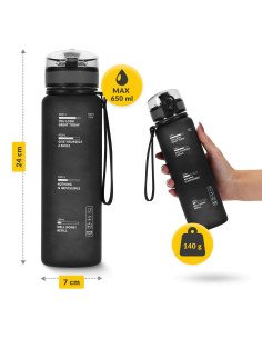 Sportinė gertuvė 4FIZJO 650 ml, juoda - tritanas, be BPA 2