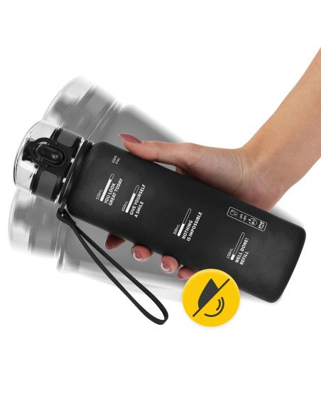 4FIZJO Sports Water Bottle 650 ml Black - Tritan, BPA Free