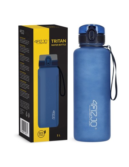 4FIZJO Sports Water Bottle 1000 ml Blue - Tritan, BPA Free