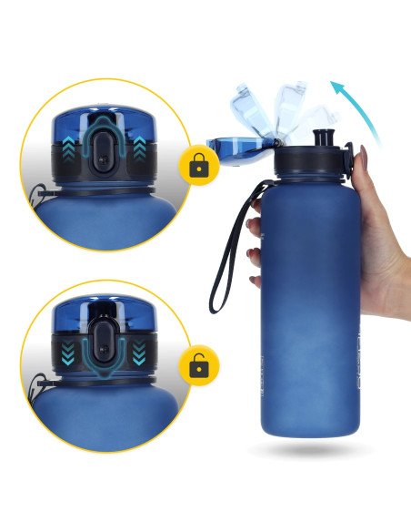 4FIZJO Sports Water Bottle 1000 ml Blue - Tritan, BPA Free
