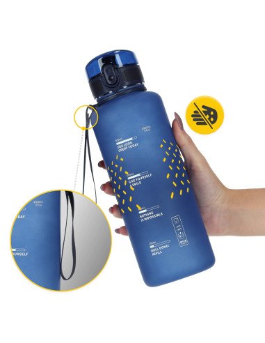 4FIZJO Sports Water Bottle 1000 ml Blue - Tritan, BPA Free
