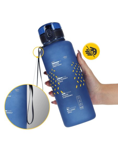 4FIZJO Sports Water Bottle 1000 ml Blue - Tritan, BPA Free