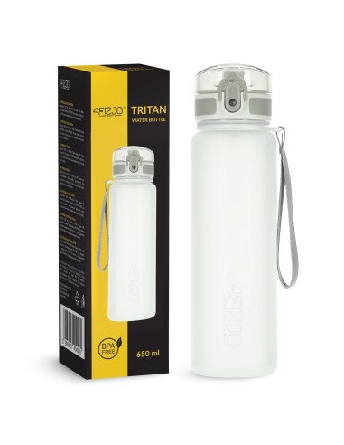 4FIZJO Sports Water Bottle 650 ml Grey - Tritan, BPA Free