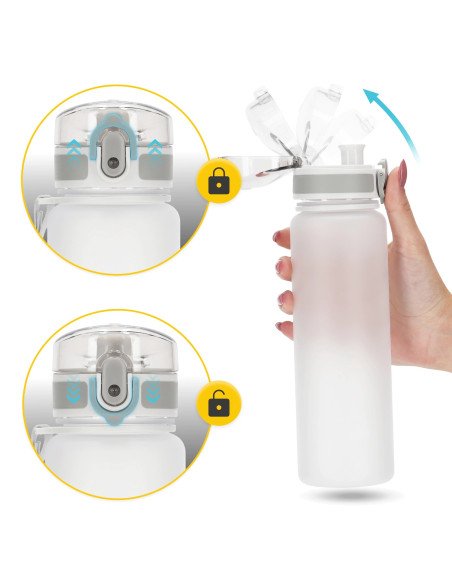 4FIZJO Sports Water Bottle 650 ml Grey - Tritan, BPA Free
