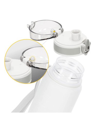 4FIZJO Sports Water Bottle 650 ml Grey - Tritan, BPA Free