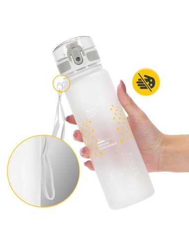 4FIZJO Sports Water Bottle 650 ml Grey - Tritan, BPA Free
