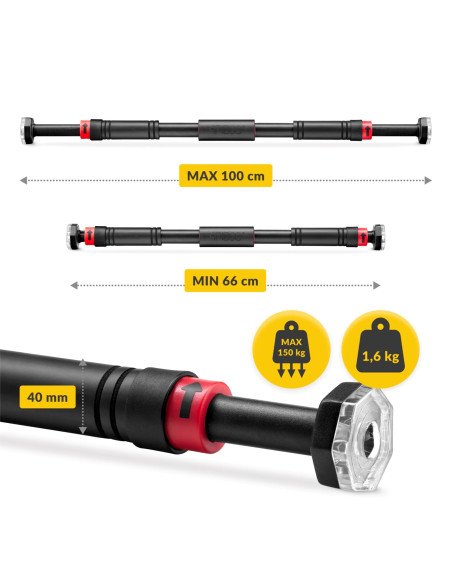4FIZJO Doorway Pull-Up Bar 66-100 cm - up to 150 kg