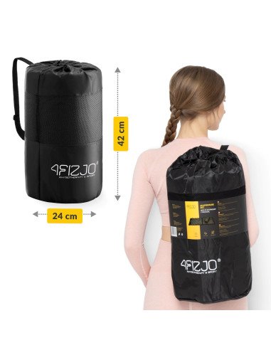 Akupresūros kilimėlis su pagalve 4FIZJO 110 × 42 cm - juodai auksinis