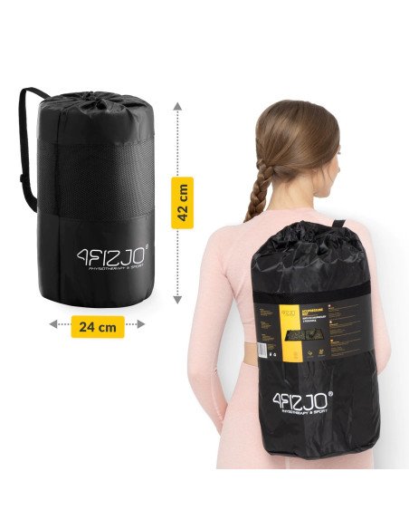 4FIZJO Acupressure Mat with Pillow 110 × 42 cm - Black and Gold
