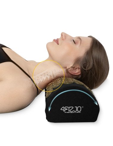 Akupresūros kilimėlis su pagalve 4FIZJO 110 × 42 cm - juodai auksinis