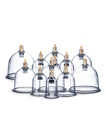 4FIZJO Chinese Vacuum Cupping Set 12 pcs - Fireless, with Pump