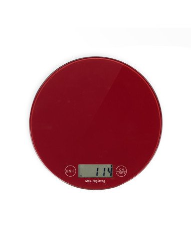 Livoo DOM494R Slim Kitchen Scale 5 kg Glass Platform LCD Red