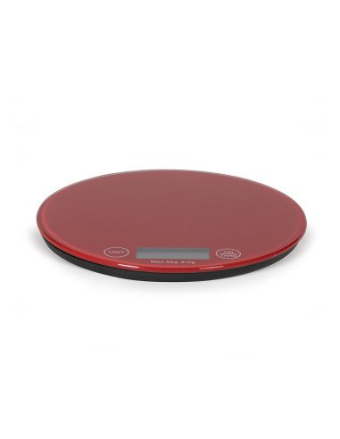 Livoo DOM494R Slim Kitchen Scale 5 kg Glass Platform LCD Red