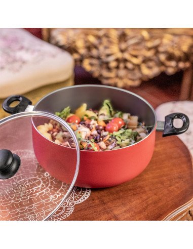Livoo MEP151R Premier Chef Casserole 28 cm Non-Stick Red