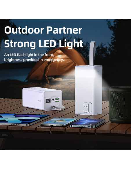 REMAX RPP-321 greito įkrovimo išorinė baterija - Powerbank su LED apšvietimu 50000mAh