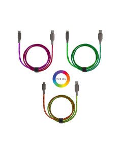 USB Type-C kabelis Livoo TEA298 RGB 15 W 1 m juodas 2