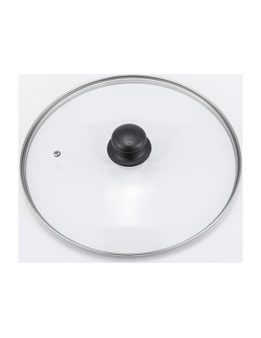 Tempered glass lid with steam vent