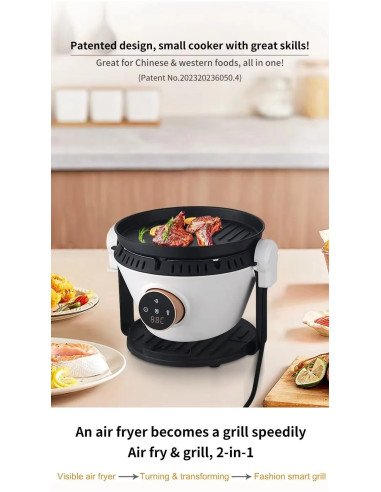 FIT2 AF-3L01 Visible Air Fryer and Grill 4 L