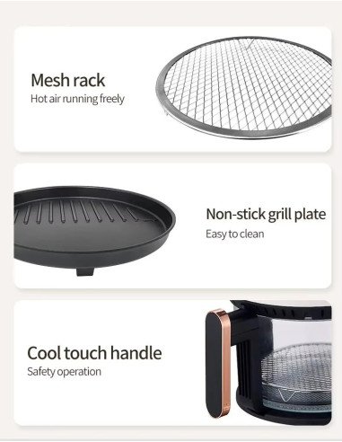 FIT2 AF-3L01 Visible Air Fryer and Grill 4 L