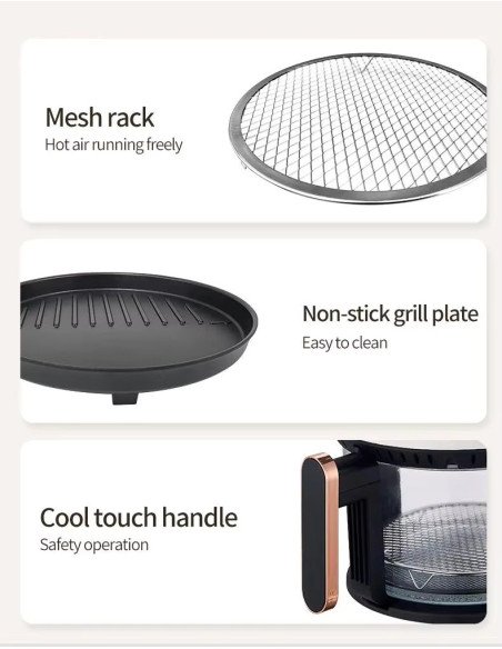FIT2 AF-3L01 Visible Air Fryer and Grill 4 L