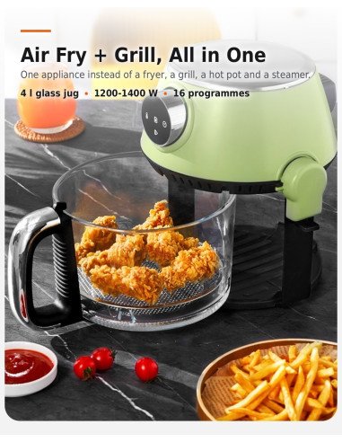 FIT2 AF-3L01 Visible Air Fryer and Grill 4 L