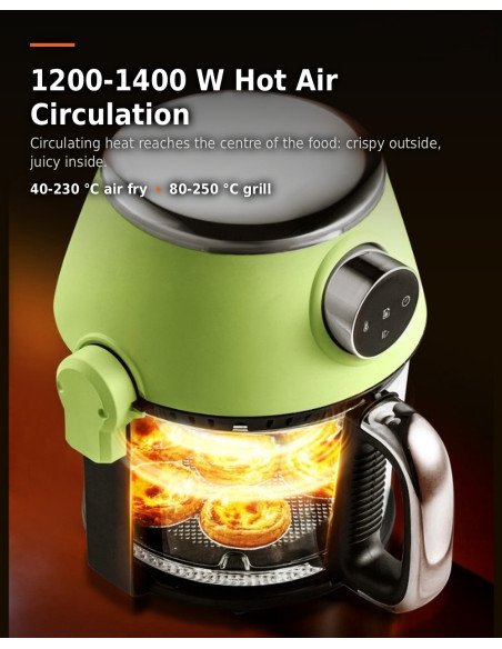 FIT2 AF-3L01 Visible Air Fryer and Grill 4 L