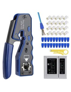 RJ45 Pass-Through Crimping Tool Kit FIT2 2KT-61T05 with Cable Tester