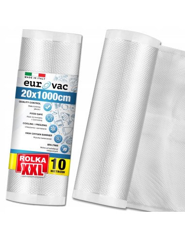 Rifliuota vakuumavimo plėvelė ritinyje 20 cm × 10 m