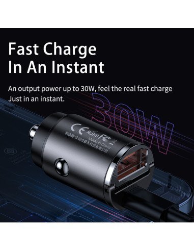 REMAX Fast Car Charger Mini 30W USB + USB-C RCC110 — view 5