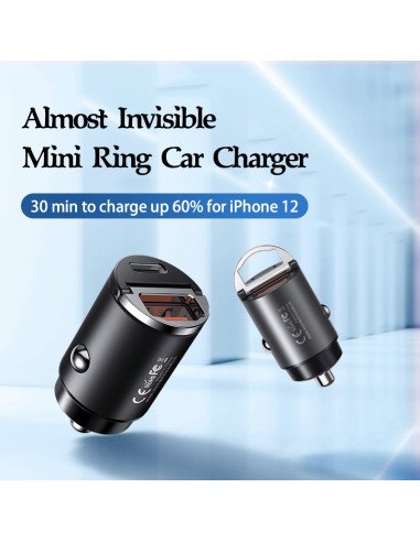 REMAX Fast Car Charger Mini 30W USB + USB-C RCC110 — view 6