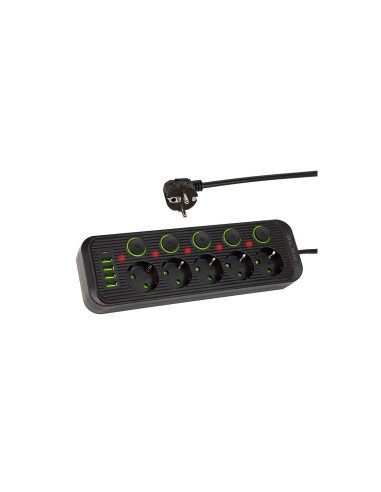 BLOW PS-530S extension lead, 5 switched sockets, 4 × USB, USB-C, 3 m,