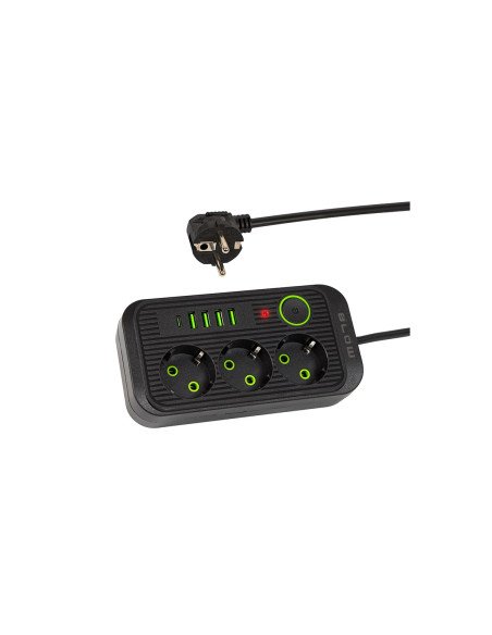 BLOW PS-330S extension lead, 3 sockets, 4 × USB, USB-C, switch, 3 m, b