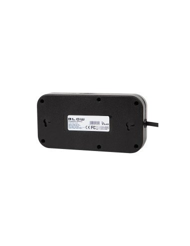 Ilgintuvas BLOW PS-330S, 3 lizdai, 4 × USB, USB-C, jungiklis, 3 m, juo